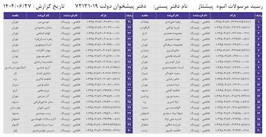 کدهای رهگیری 27 شهریور - 80 کد